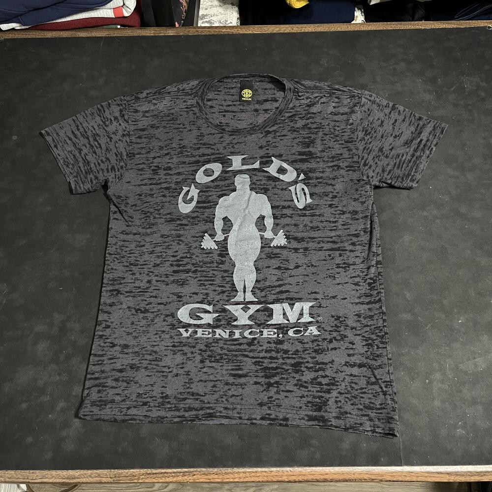 Gold's Gym Venice CA Shirt Affliction Vintage Burnout Bodybuilder Fitness Tee